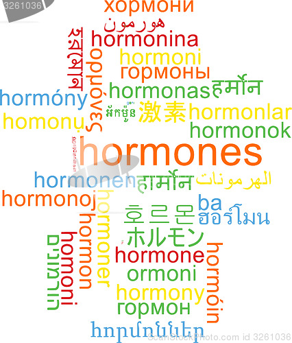 Image of Hormones multilanguage wordcloud background concept