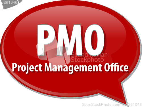 Image of PMO acronym word speech bubble illustration