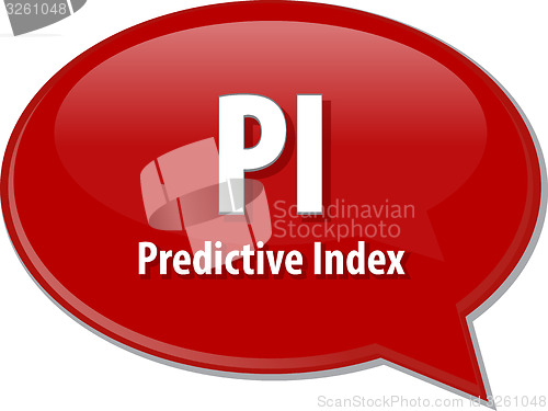 Image of PI acronym word speech bubble illustration