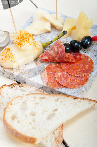 Image of mix cold cut with fresh pears