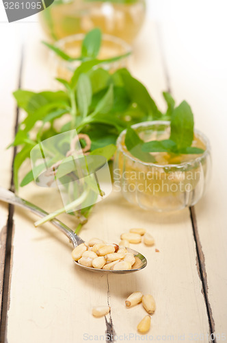 Image of Arab traditional mint and pine nuts tea