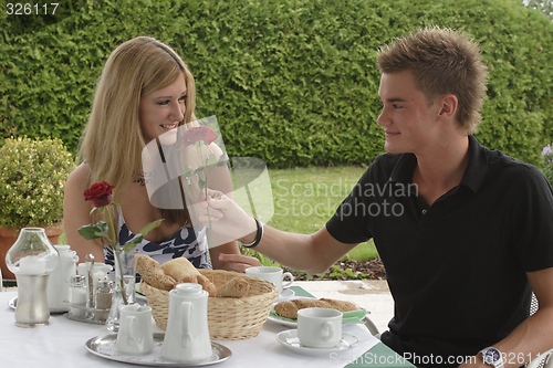 Image of Couple at breakfast table