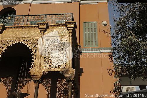 Image of Mashrabiya a type of projecting oriel window enclosed with carved wood latticework 4706