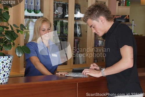 Image of Man at reception