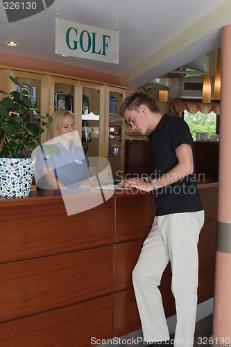 Image of Man at reception