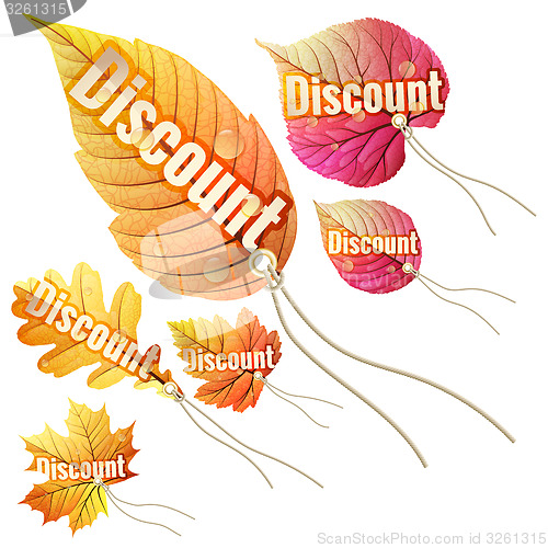 Image of Set with autumn sale tags. EPS 10 