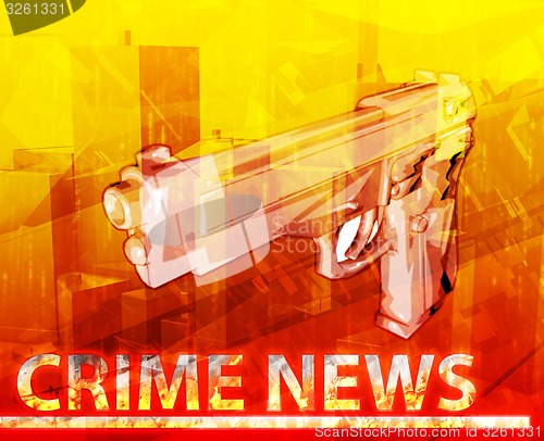 Image of Crime news abstract concept digital illustration