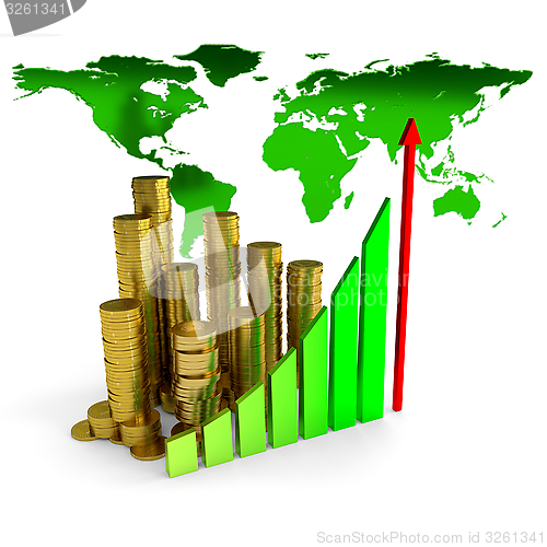 Image of Business chart over earth map