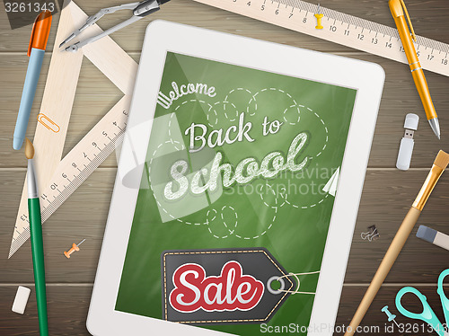 Image of Tablet with a chalkboard. EPS 10