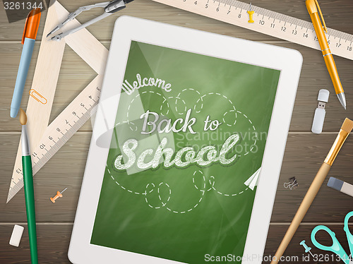 Image of Tablet with a chalkboard. EPS 10