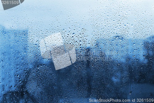 Image of Water drops on window glass