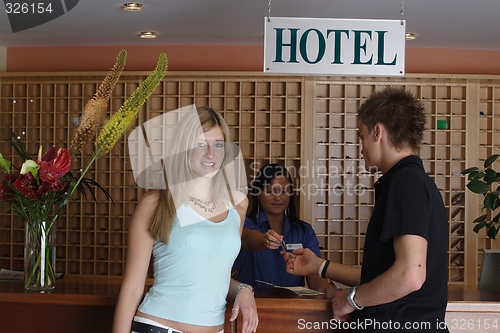 Image of Couple standing at reception