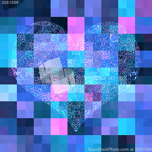 Image of Abstract mosaic background with heart
