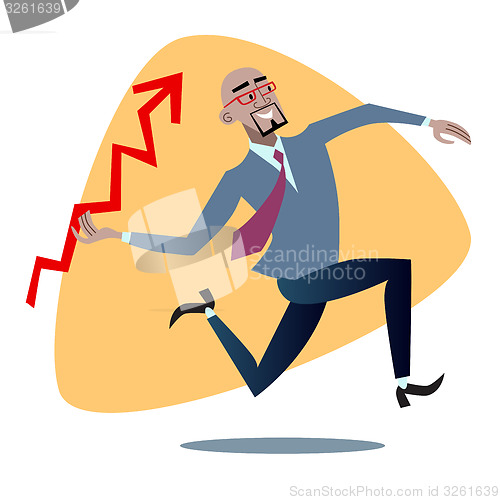 Image of African businessman throwing a spear schedule of sales