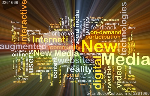 Image of New media background concept glowing