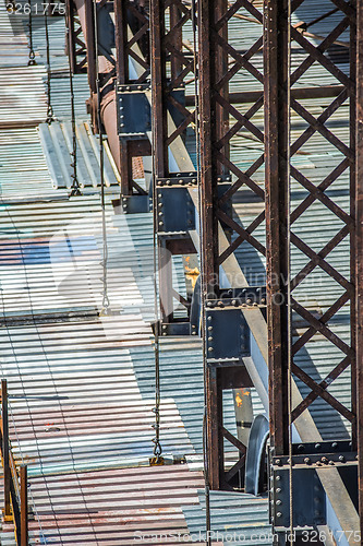 Image of Bridge maintenance  with scaffolding  on site