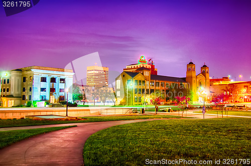 Image of topeka kansas downtown at night