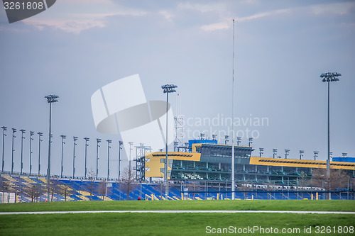 Image of Kansas Speedway in Kansas City KS at sunrise