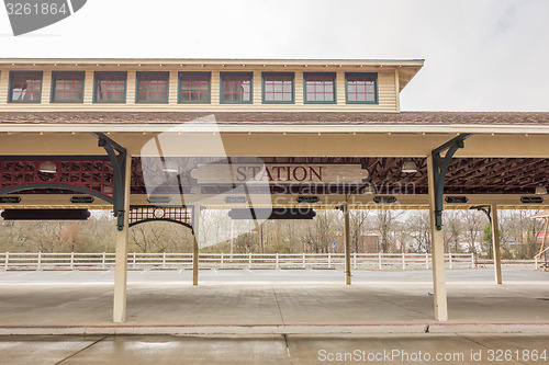 Image of old historil classical rain station building