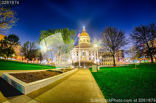 Image of topeka kansas downtown at night