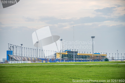 Image of Kansas Speedway in Kansas City KS at sunrise