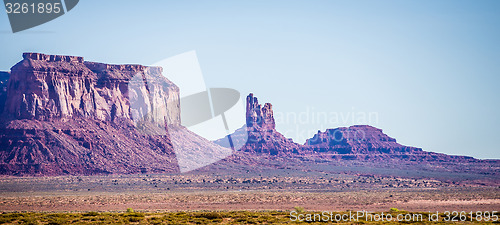 Image of Monument valley under the blue sky