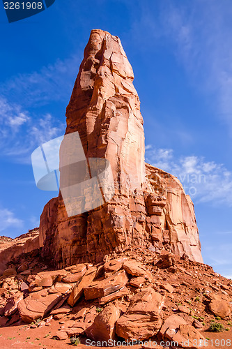 Image of Monument valley under the blue sky