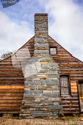 Image of restored historic wood house in the uwharrie mountains forest