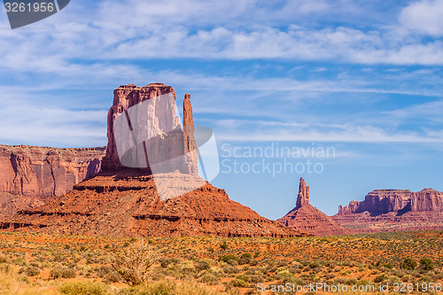 Image of Monument valley under the blue sky