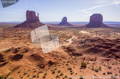 Image of Monument valley under the blue sky