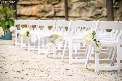 Image of wedding isle on white sand