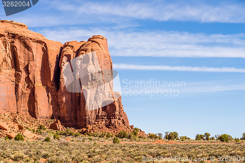 Image of Monument valley under the blue sky