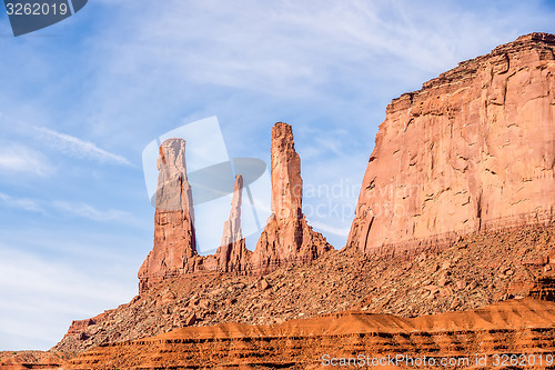 Image of Monument valley under the blue sky