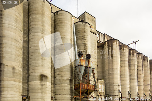 Image of Large farm  industrial silos 