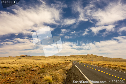 Image of road to Meteor Crater in Winslow Arizona USA