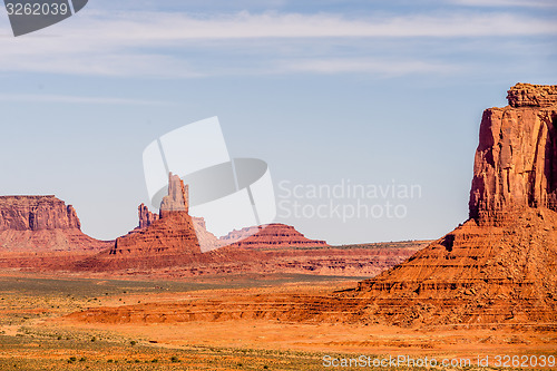 Image of Monument valley under the blue sky