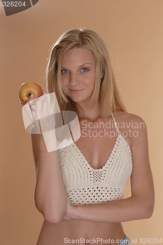 Image of Woman with apple