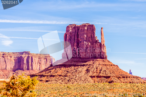 Image of Monument valley under the blue sky