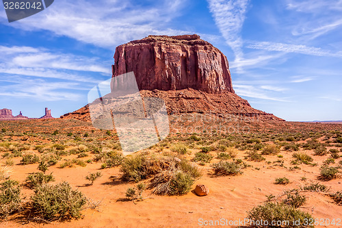 Image of Monument valley under the blue sky