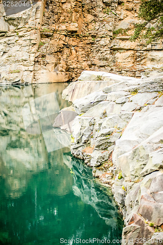 Image of stone and  reflections at a quarry