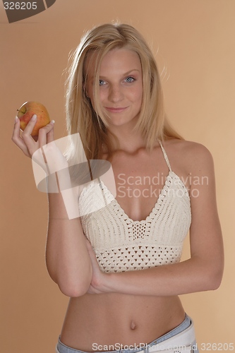 Image of Woman with apple