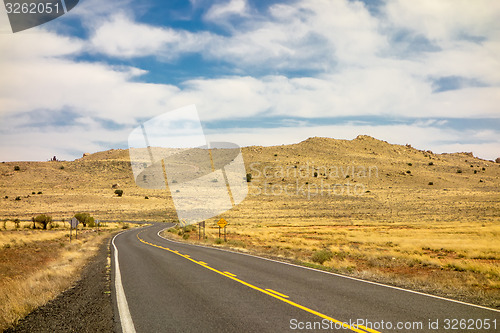 Image of road to Meteor Crater in Winslow Arizona USA