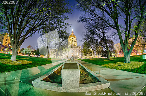 Image of topeka kansas downtown at night