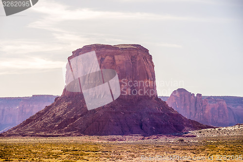 Image of Monument valley under the blue sky