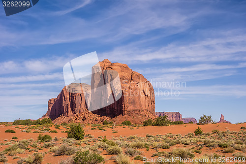 Image of Monument valley under the blue sky