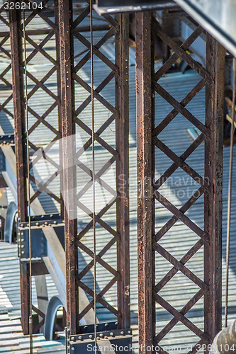 Image of Bridge maintenance  with scaffolding  on site