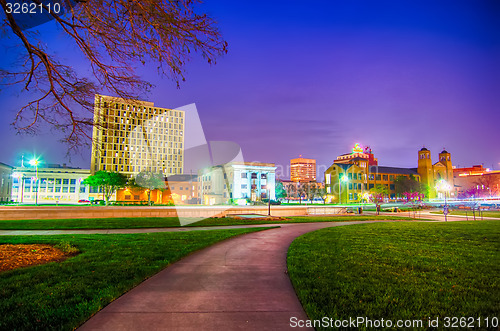 Image of topeka kansas downtown at night