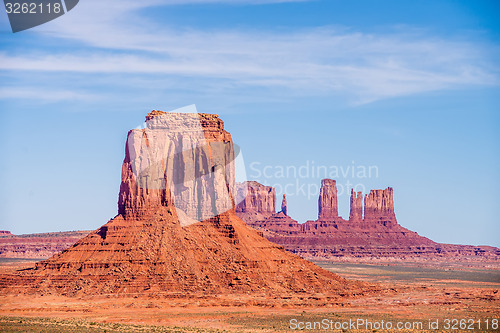 Image of Monument valley under the blue sky