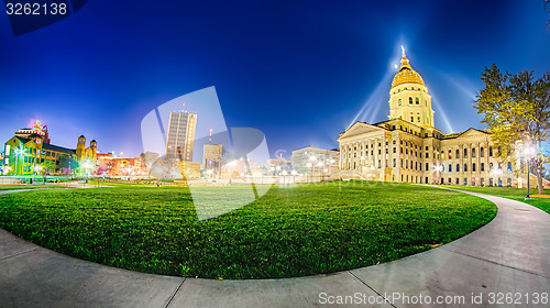 Image of topeka kansas downtown at night