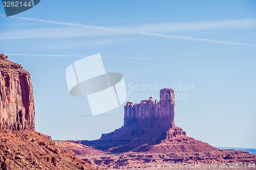 Image of Monument valley under the blue sky